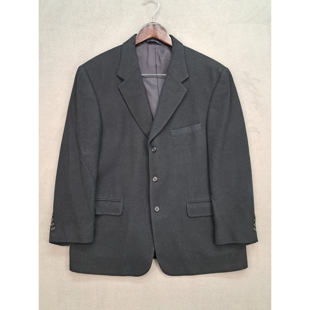 Brooks Brothers Blazer Men 42S Black Three Button Jacket Sport Coat Camel Hair